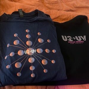 U2 U2•UV Live At Sphere Las Vegas Graphic Tees & Hoodie bundle- Navy & Black